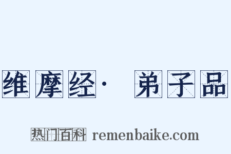 维摩经·弟子品是什么意思的图片